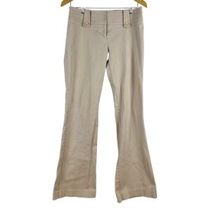 VTG!‎ Cache Womens Khaki Low Rise Flare Pants 6 Y2K Cotton Career